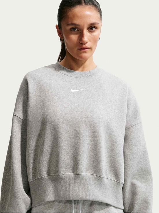 Nike Sweaters - Nike Light Gray Women's Cropped Crewneck Sweatshirt with White Swoosh
